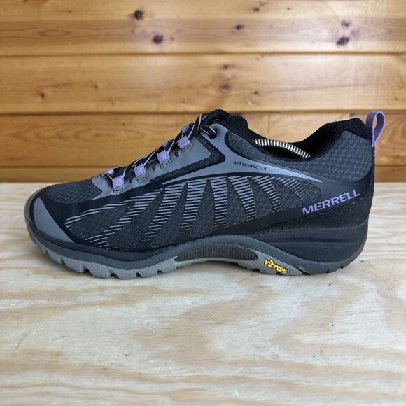Merrell Shoes - Merrell Siren Edge 3 Waterproof Hiking Shoe Sz 10 Black Purple Acai Vibram